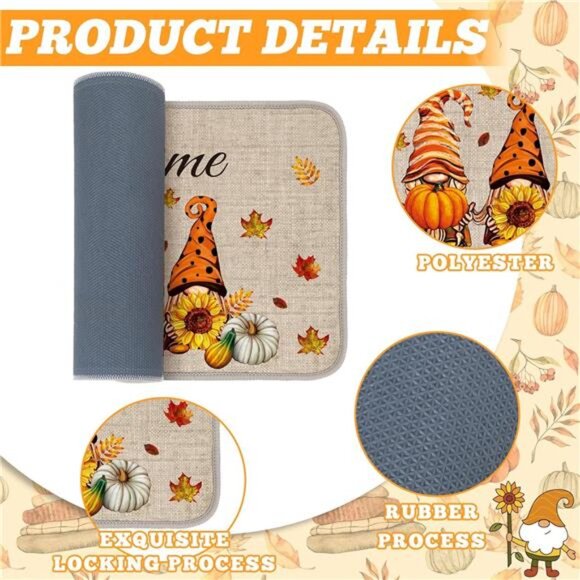 Winter Fall Door Mat‎ Non Slip Farmhouse Welcome Mats 27.6x15.7 Inches - Picture 4 of 7